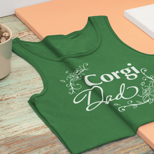 Flowery Corgi Dad Classic Tank