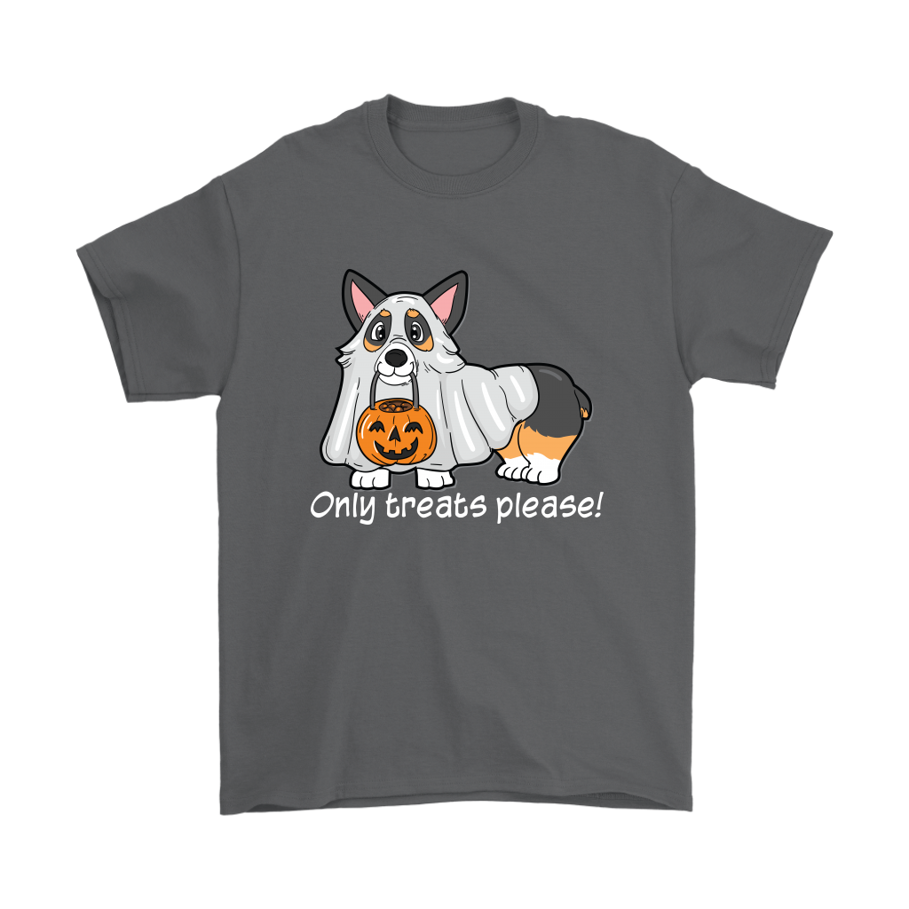 Ghost Tricolor Halloween Tee in charcoal.