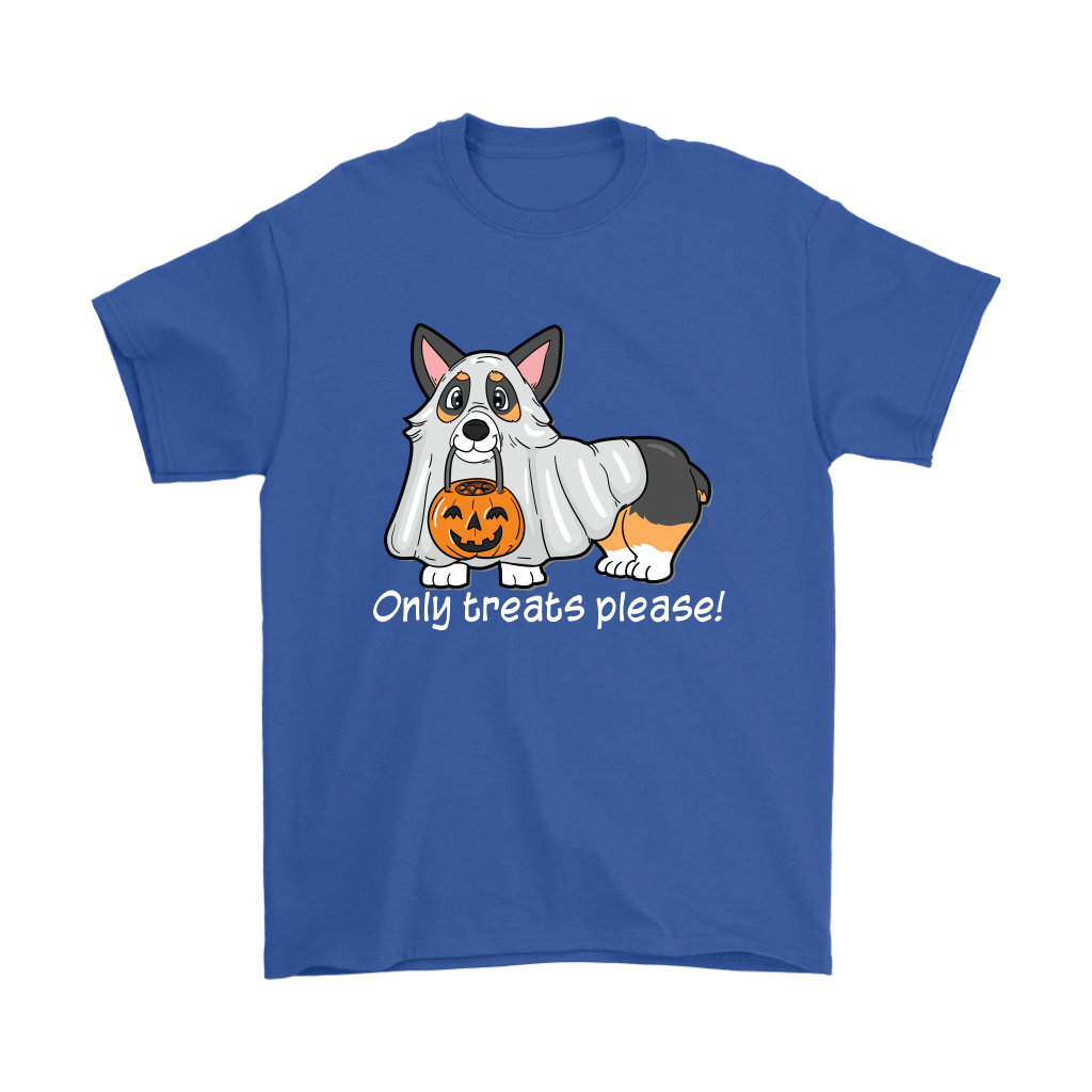 Ghost Tricolor Halloween Tee in blue.