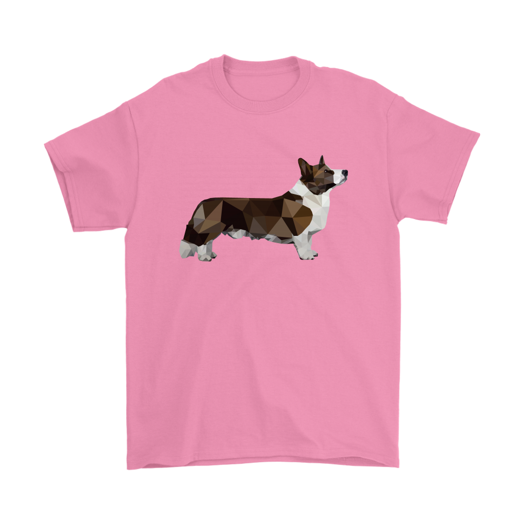 Polygonal cardigan corgi shirt, in azalea.