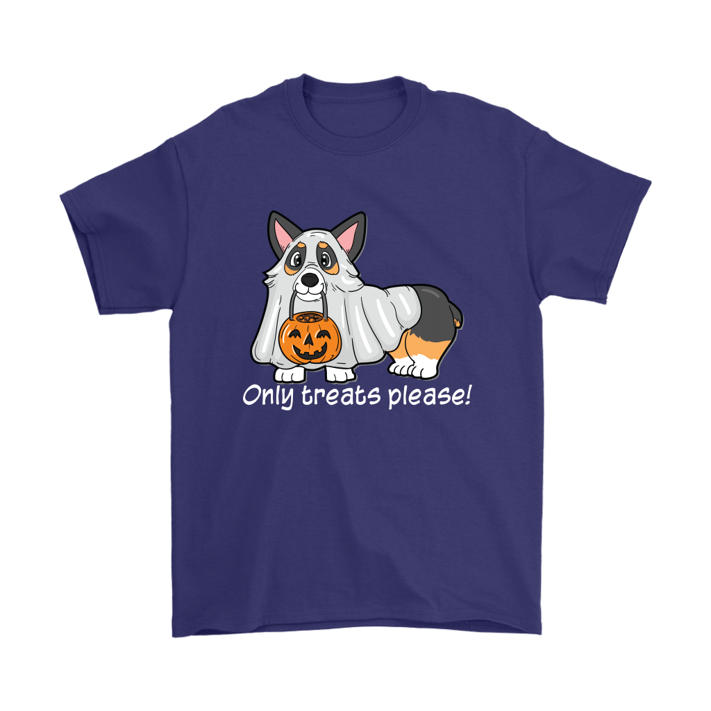 Ghost Tricolor Halloween Tee in purple.